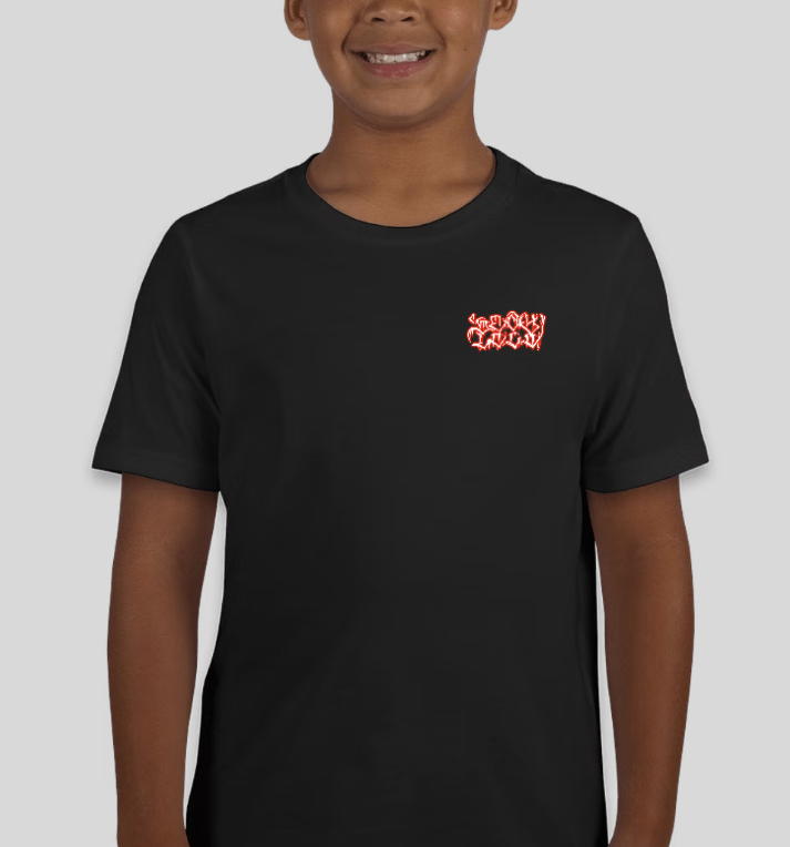 &quot;HEAVY MUSIC FOR HAPPY PEOPLE&quot; KIDS BLACK TEE