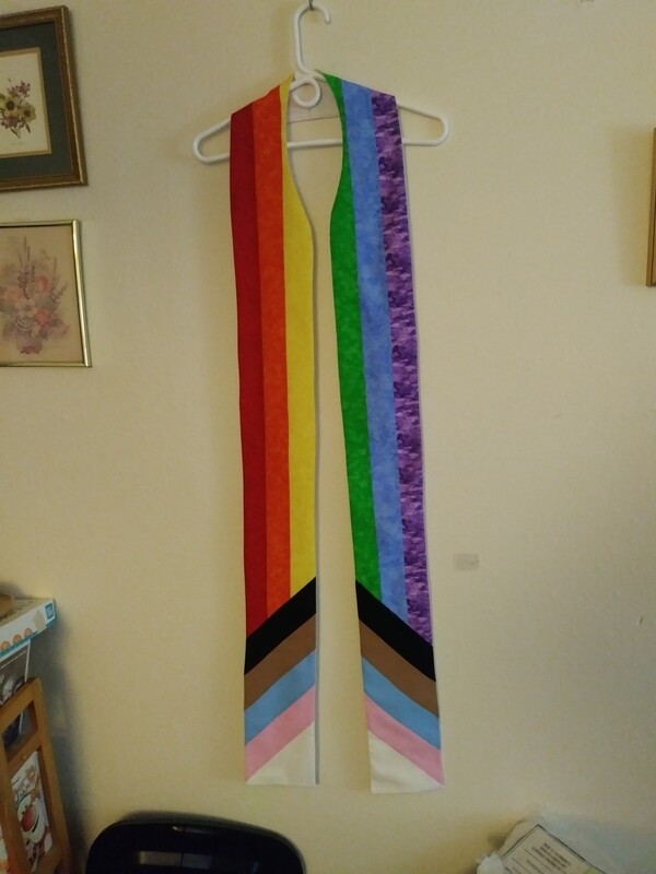 Clergy Stole - Progressive Pride Flag