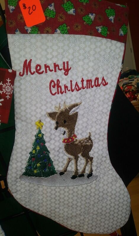 Stocking Emb. Reindeer