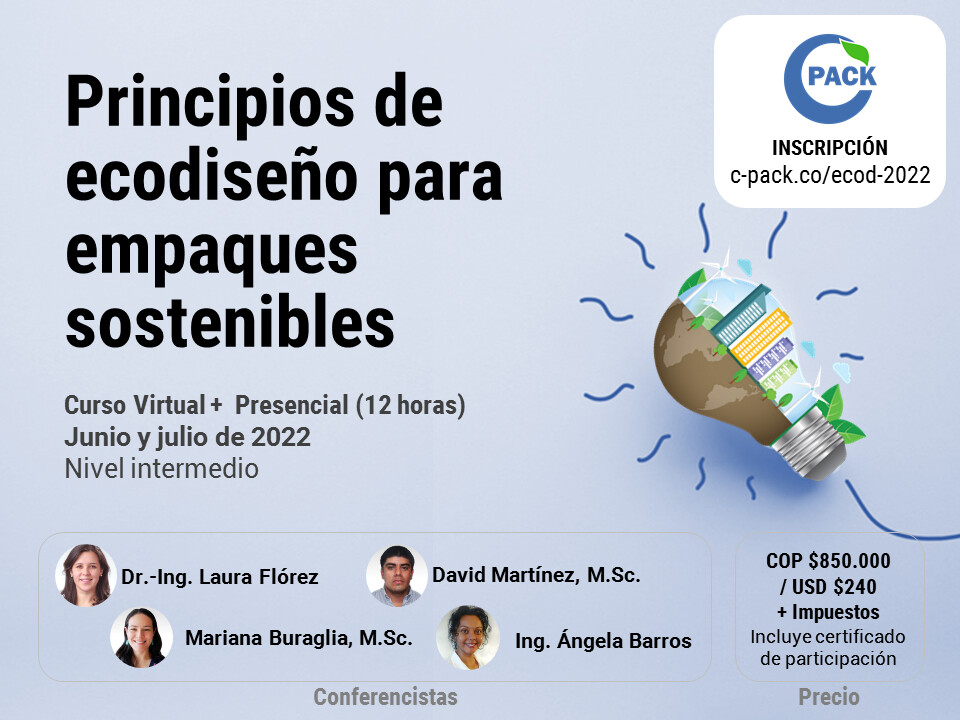 Inscripción al curso online y presencial: Principios de ecodiseño para empaques sostenibles