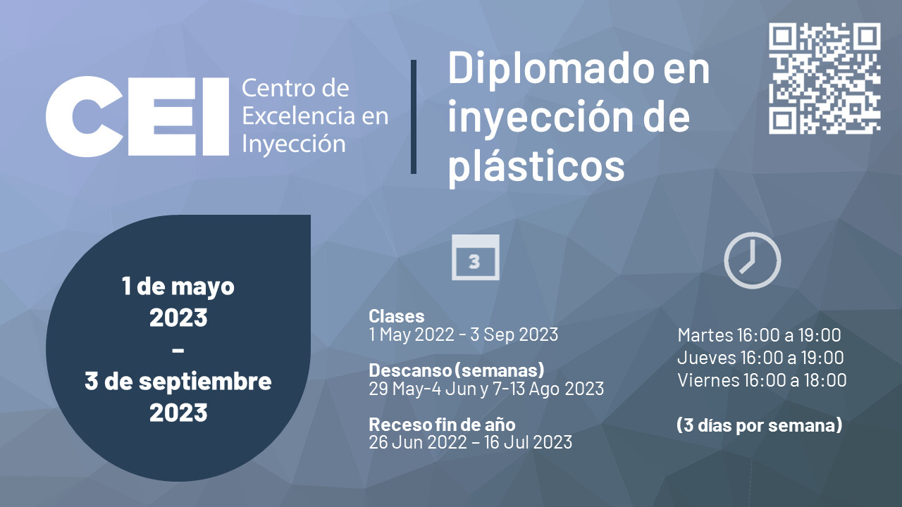 Matricúlate al diplomado en moldeo por inyección 2023 con el CEI
