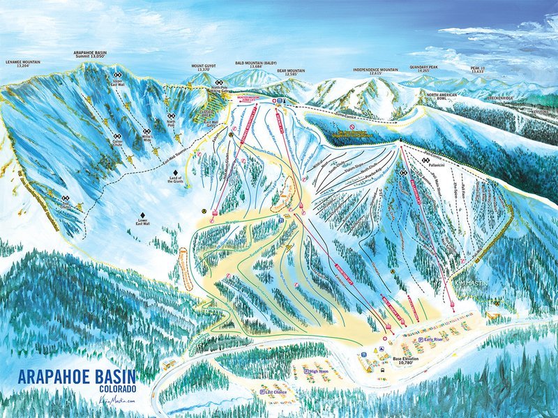 Arapahoe Basin Trail Map