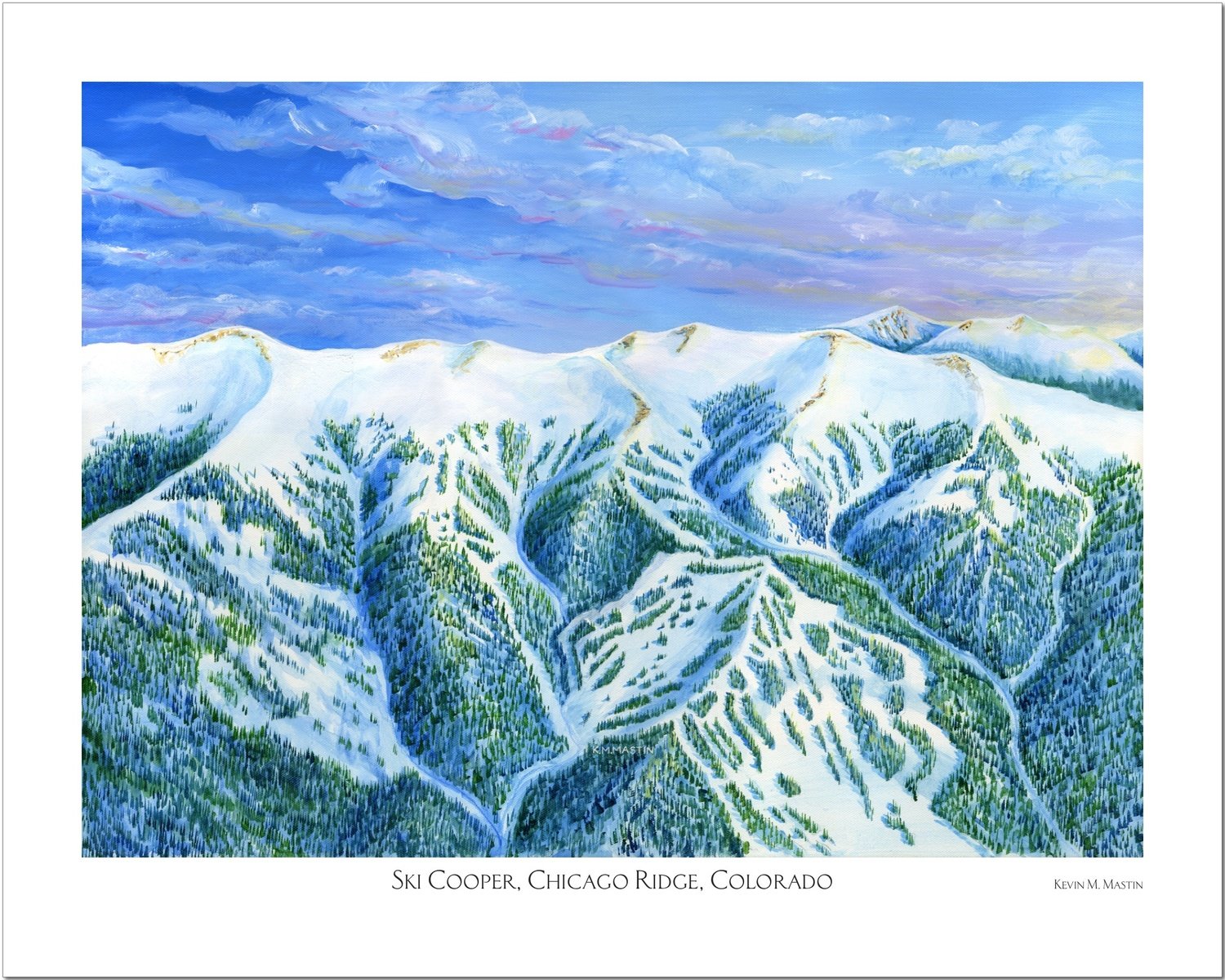 Ski Cooper Chicago Ridge Art Poster
