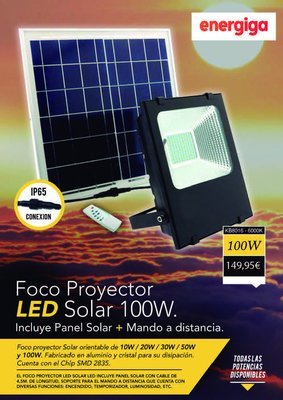Foco Led con placa solar