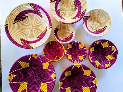 African Handwoven Basket | Wall Decor | Fruit Basket | Jewelery Holder