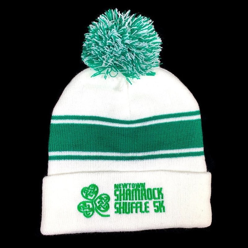 White & Green Shamrock Shuffle Beanies