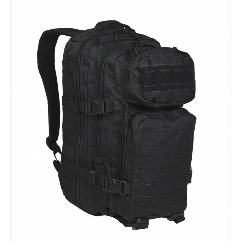 Mochila US Assault Corte Láser Miltec Negra Pequeña