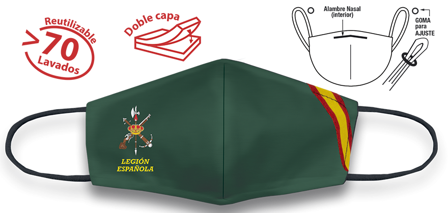 Mascarilla Verde Bandera Legión