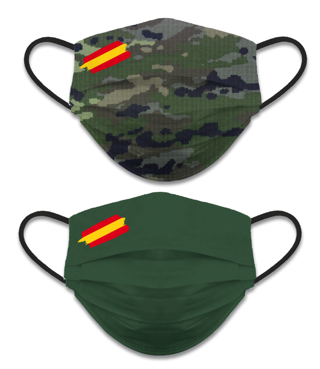 Mascarillla Reversible camuflaje-verde