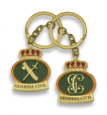 Llavero oro guardia civil a dos caras
