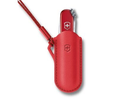 Funda de piel Roja Victorinox con cordón