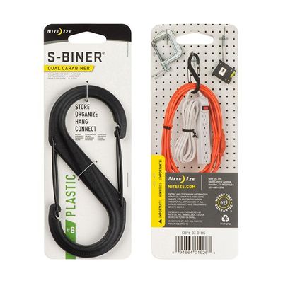 Mosqueton S-Biner 6 plastico negro 22,67kg