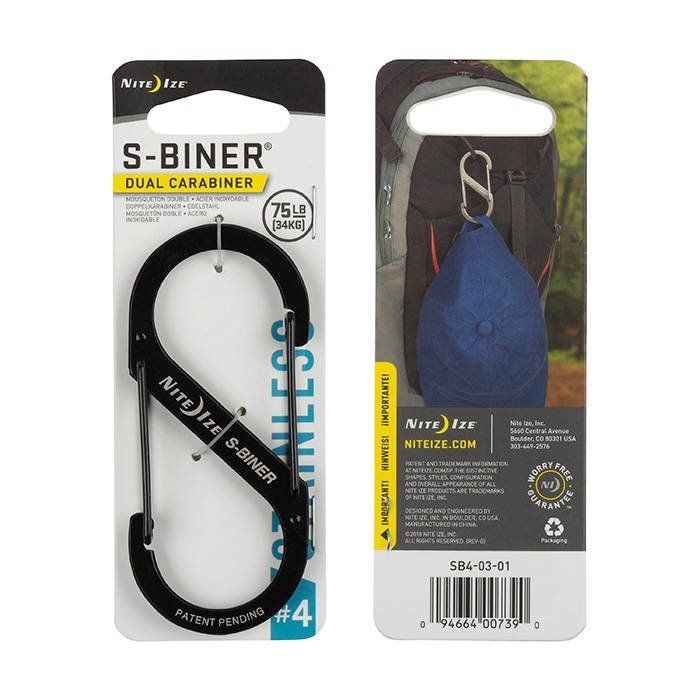 Mosqueton S-Biner 4 metal negro 33kg
