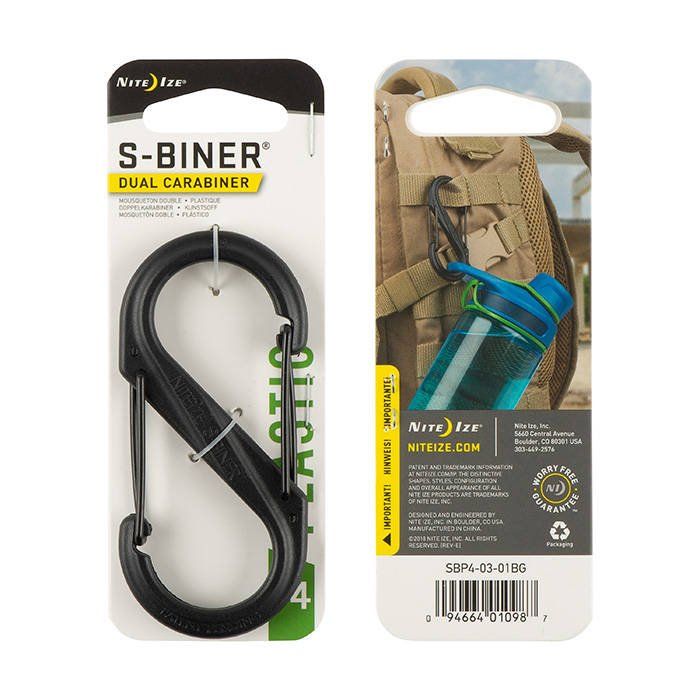 Mosqueton S-Biner 4 plastico negro 11kg