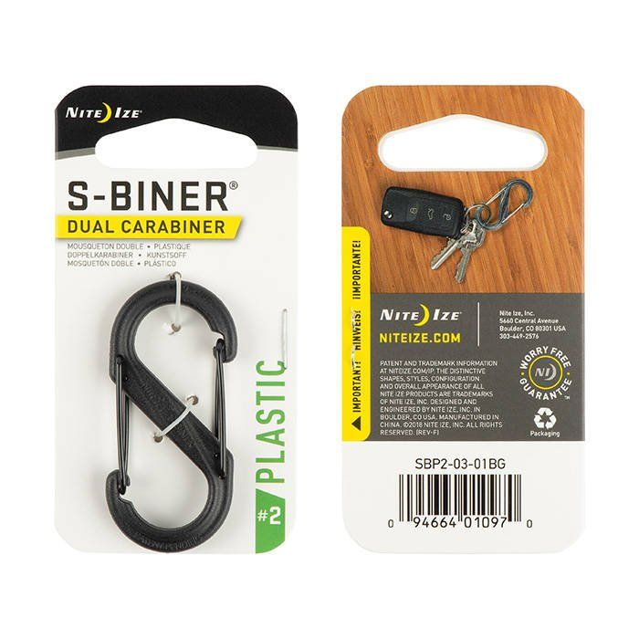 Mosqueton S-Biner 2 plastico negro 4,5kg