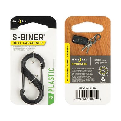Mosqueton S-Biner 2 plastico negro 4,5kg