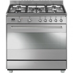 SMEG 90cm 5 burner Stainless Steel Concert Cooker With Electric Oven