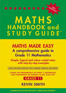 THE MATHS HANDBOOK &amp; STUDY GUIDE – Grade: 11