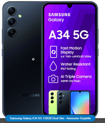 Samsung Galaxy A34 5G 128GB Dual Sim (New + Damaged Box Unit)