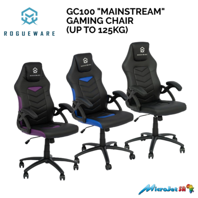 ROGUEWARE GC100 MAINSTREAM GAMING CHAIR - BLACK - UP TO 125KG