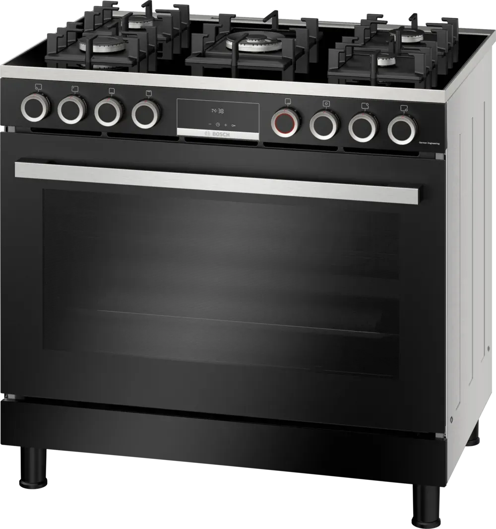 HJY5G7V60Z - BOSCH Series |8 -  90cm Hybrid Gas Range Cooker, Black #B-GRADE/Demo Unit
