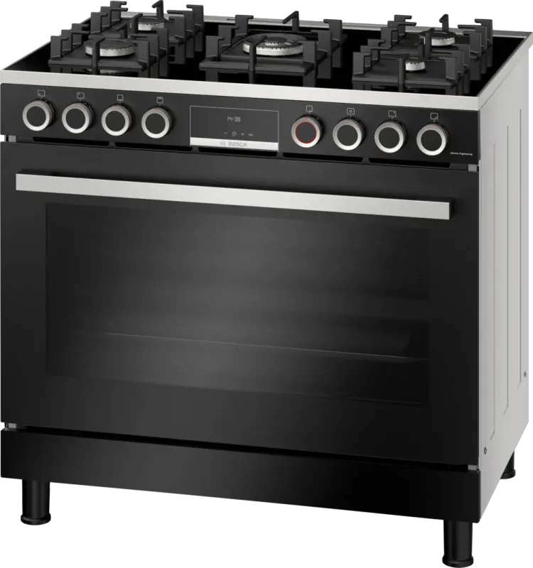 HJY5G7V60Z - BOSCH Series |8 -  90cm Hybrid Gas Range Cooker, Black #B-GRADE/Demo Unit