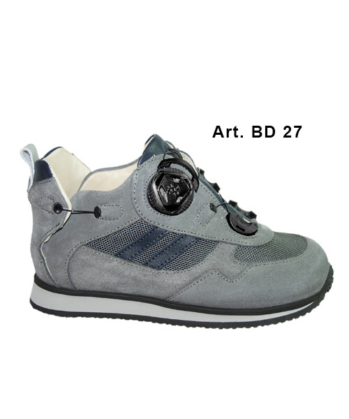 BUDDY - grey/blue - SMOOTH lining - Flat heel