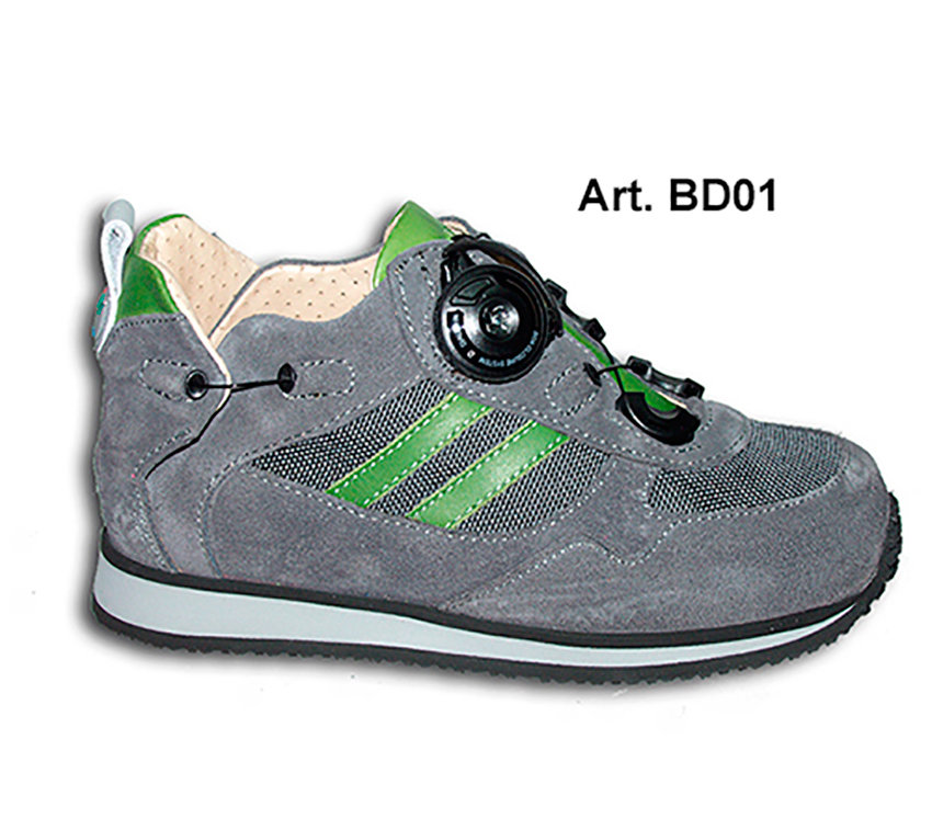 BUDDY - grey/green - PERFORATED lining - Flat heel