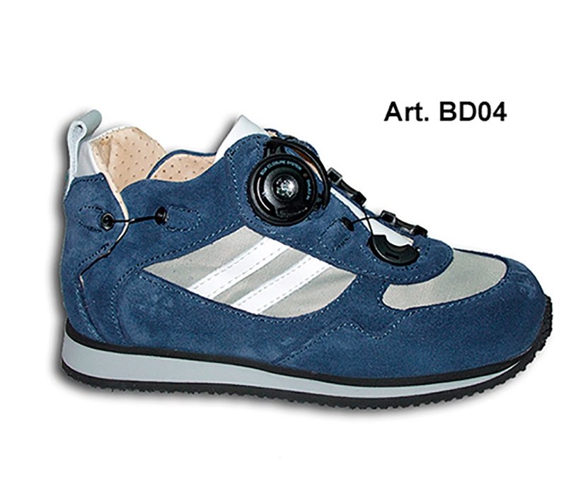 BUDDY - blue / gray / white - PERFORATED lining - Flat heel