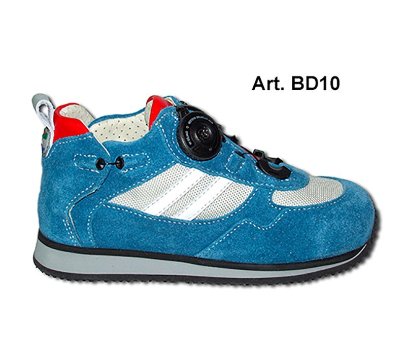 BUDDY - blue / gray / red / white - PERFORATED lining - Flat heel