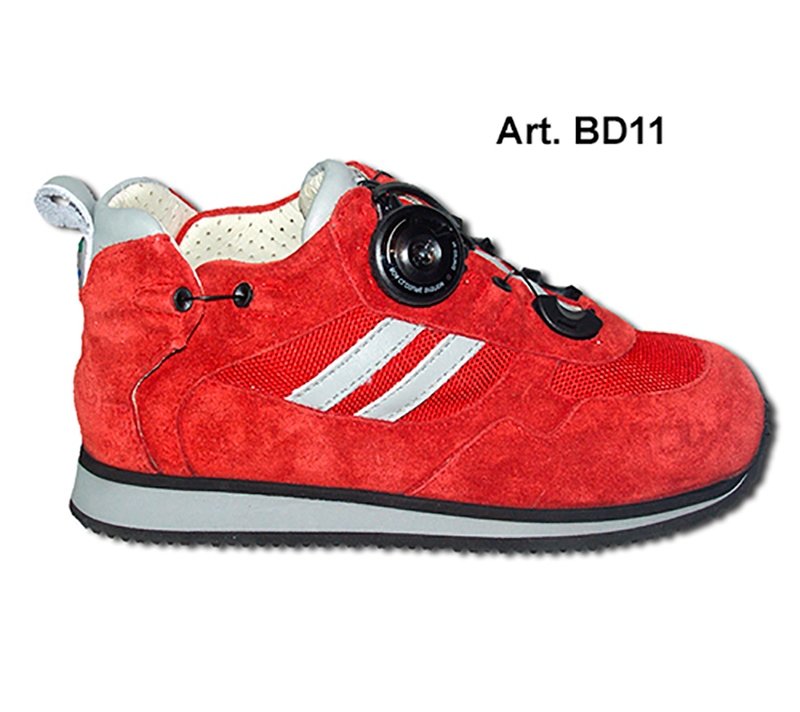 BUDDY - red / gray - PERFORATED lining - Flat heel