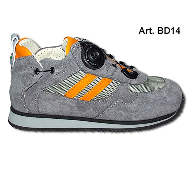 BUDDY - gray / orange - PERFORATED lining - Flat heel