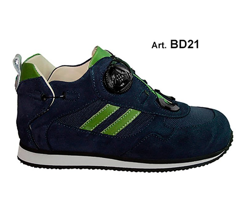 BUDDY - blue/lime - PERFORATED lining - Flat heel