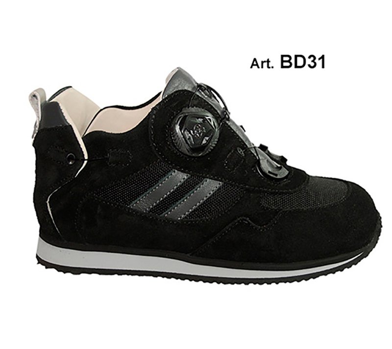 BUDDY - Black / Gray - SMOOTH lining - Flat heel