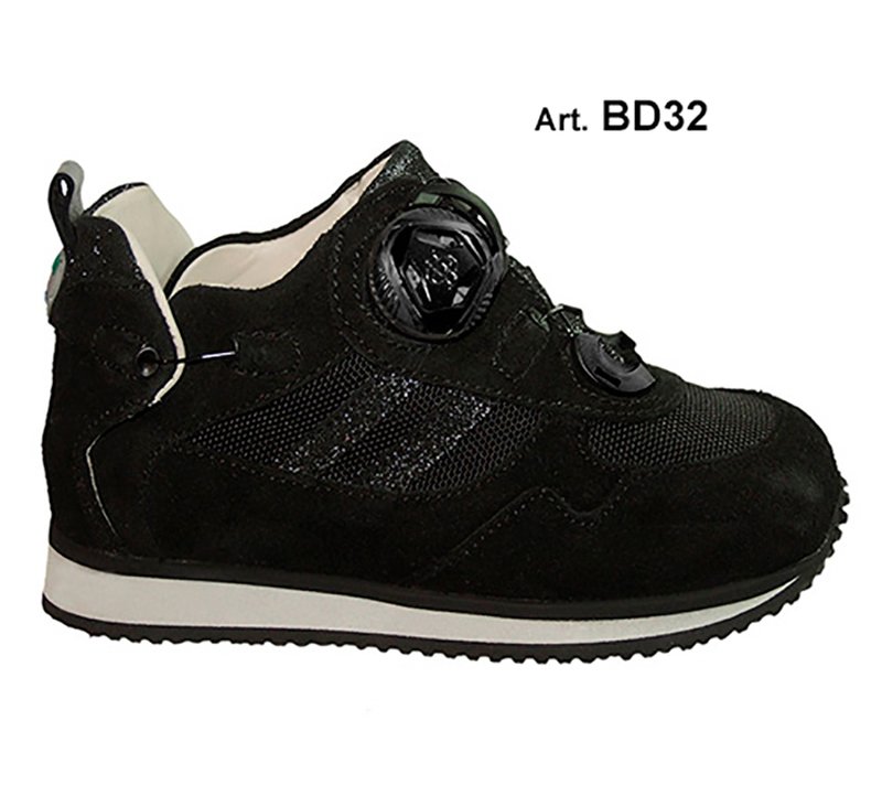 BUDDY - Black / Glitter  - SMOOTH lining - Flat heel