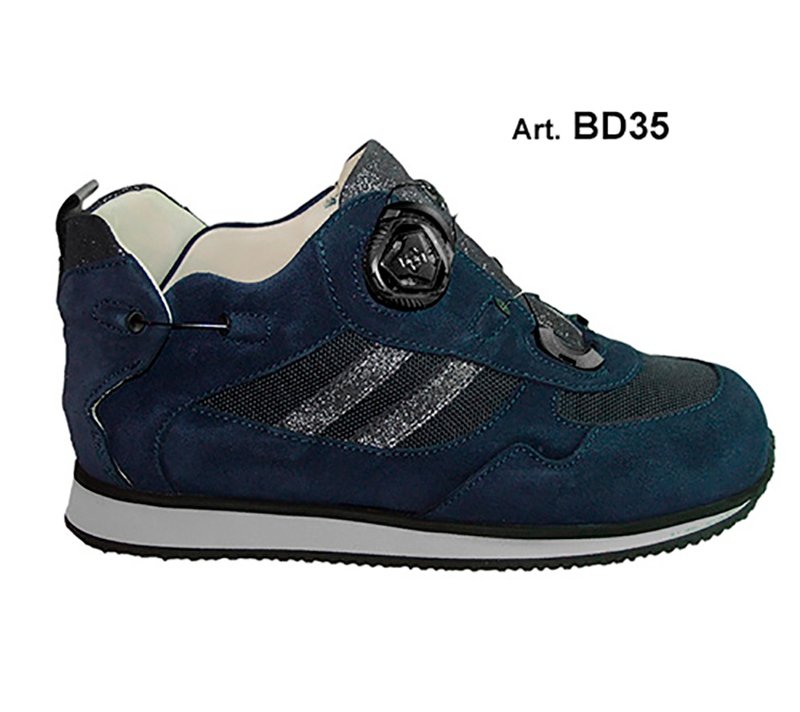 BUDDY - blue/glitter - SMOOTH lining - Flat heel