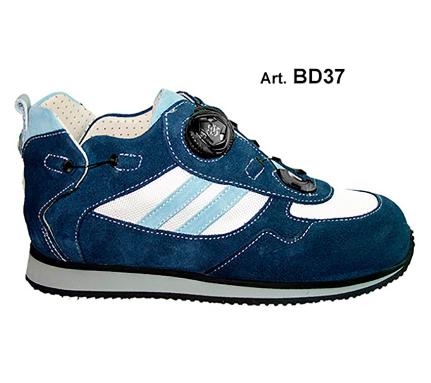 BUDDY - blue/light blue - PERFORATED lining - Flat heel