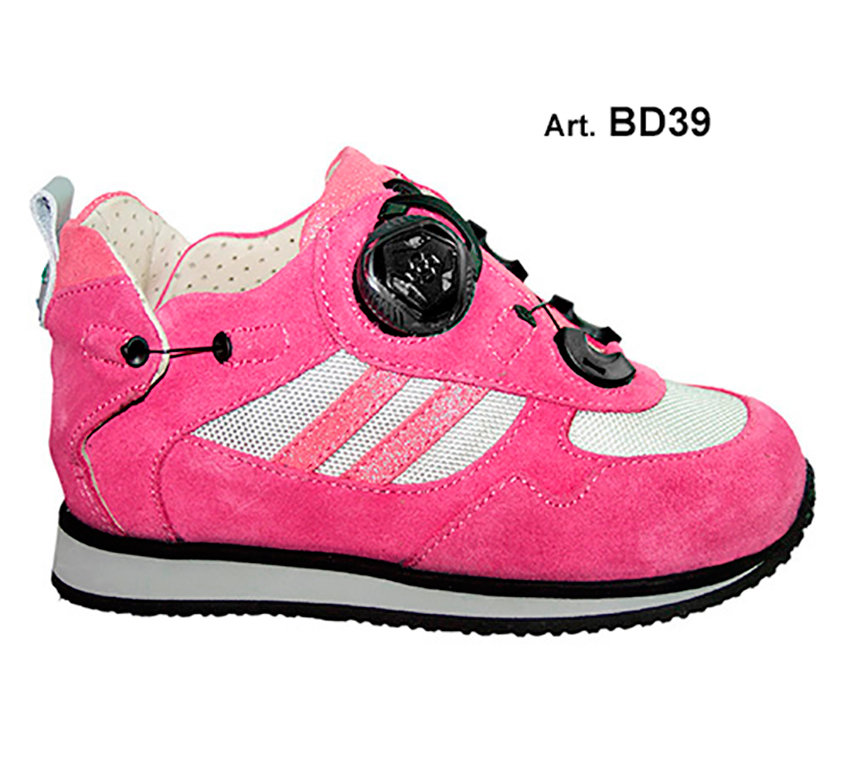 BUDDY - pink/glitter - PERFORATED lining - Flat heel