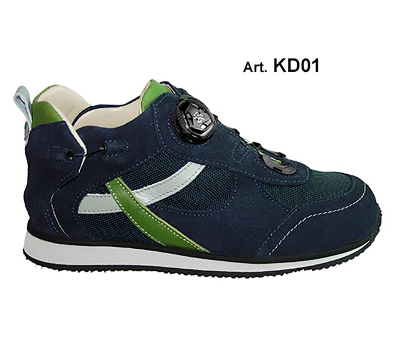 KID - blue/lime - SMOOTH lining - Flat heel