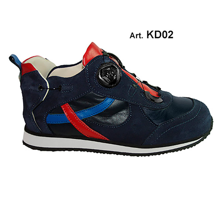 KID - blue/red - SMOOTH lining - Flat heel