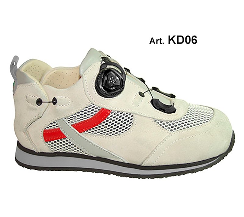 KID - white/red - PERFORATED lining - Flat heel