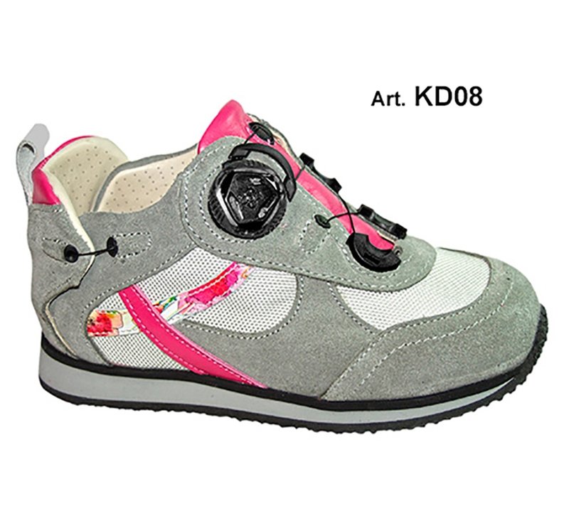 KID - grey/pink - PERFORATED lining - Flat heel