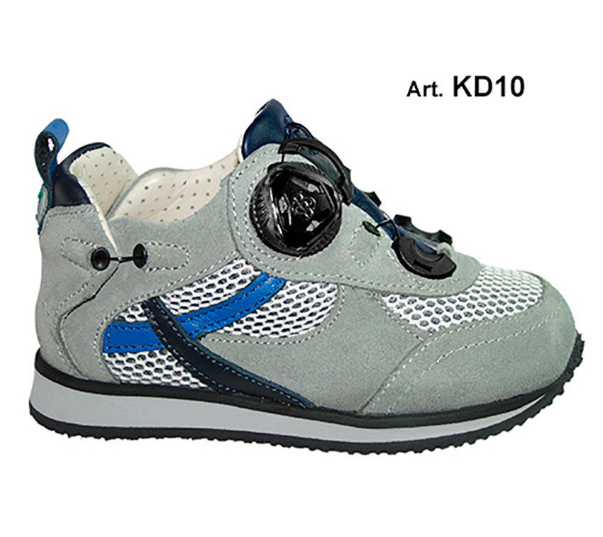 KID - grey/blue - PERFORATED lining - Flat heel
