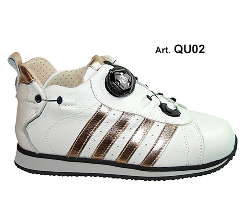 QUATTRO - white/rose gold - PERFORATED lining - Flat heel