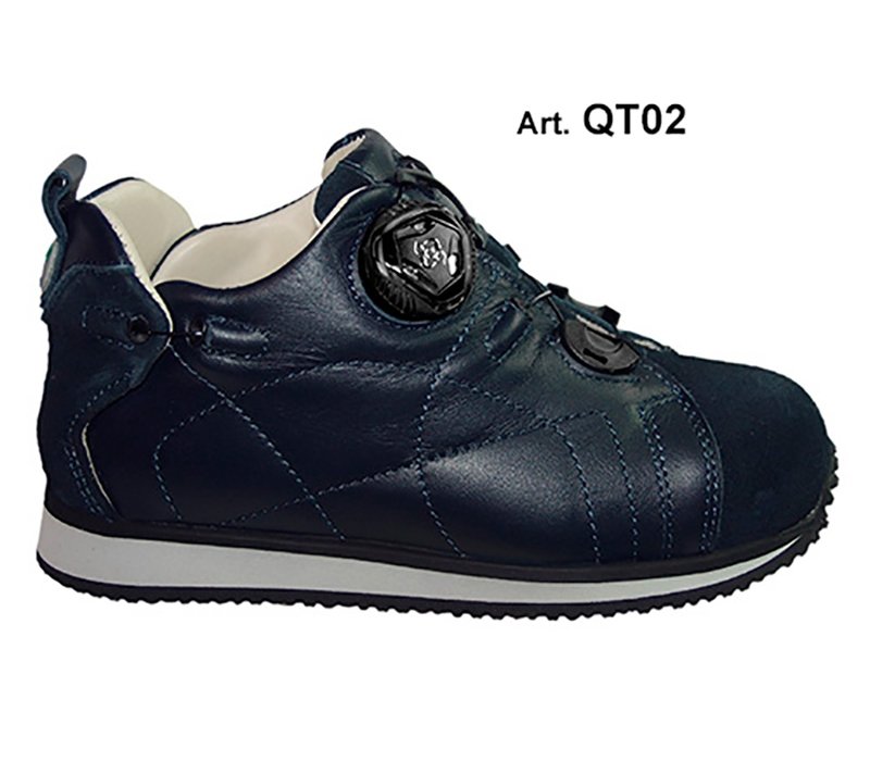 QUILT - blue - SMOOTH lining - Flat heel