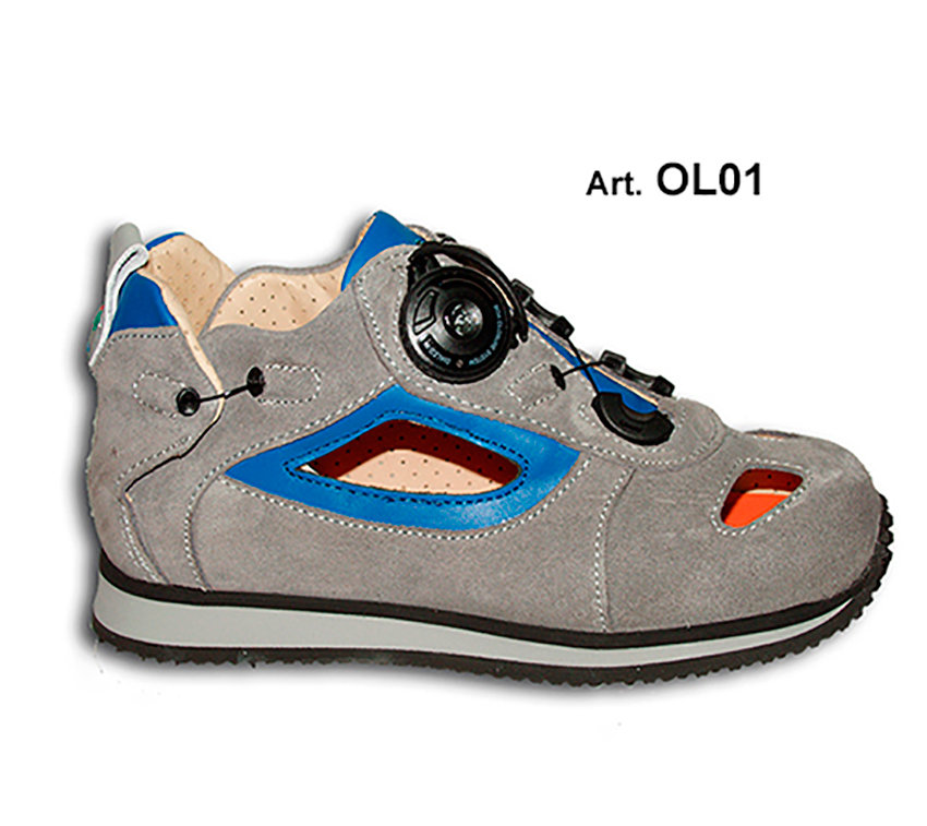 OLLY - grey/blue - PERFORATED lining - Flat heel