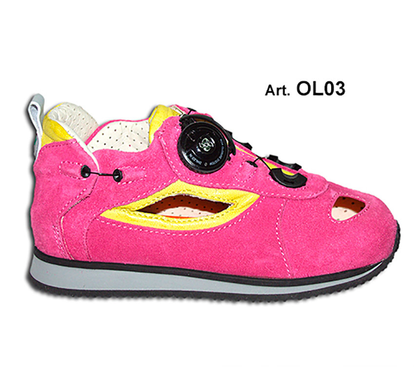 OLLY - yellow/pink - PERFORATED lining - Flat heel
