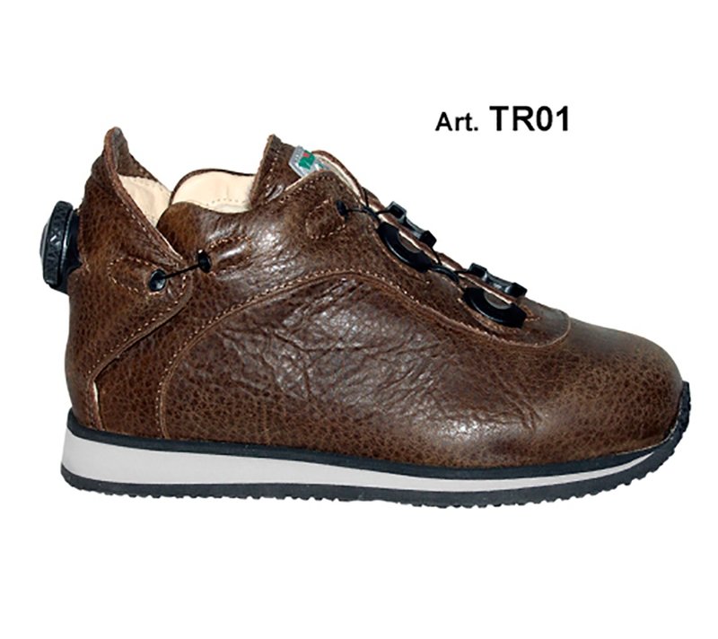 TREKKER - brown - SMOOTH PADDED WOOL lining - Flat heel
