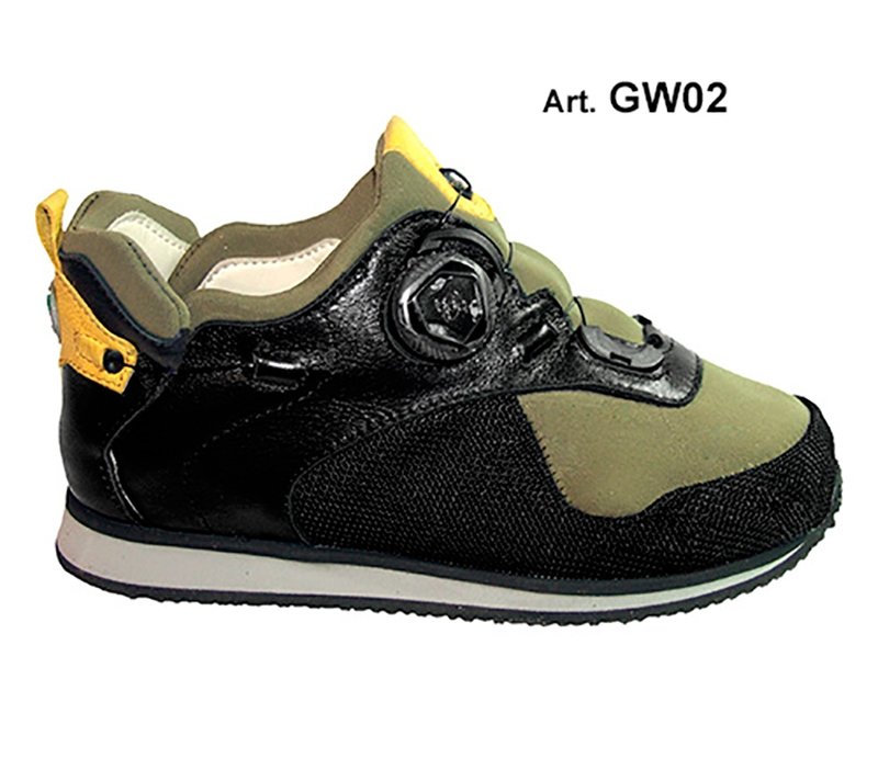 GROW - black/yellow - SMOOTH lining - Flat heel