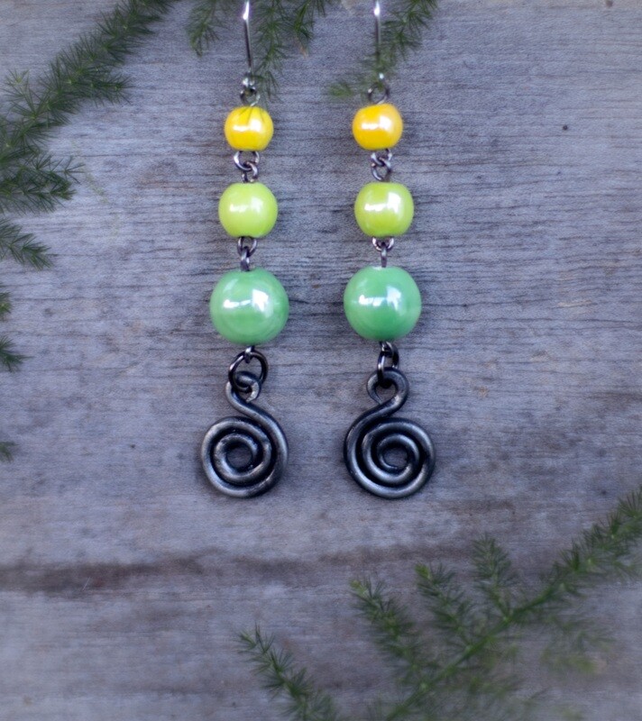 Taika-korvakorut, keraamiset helmet